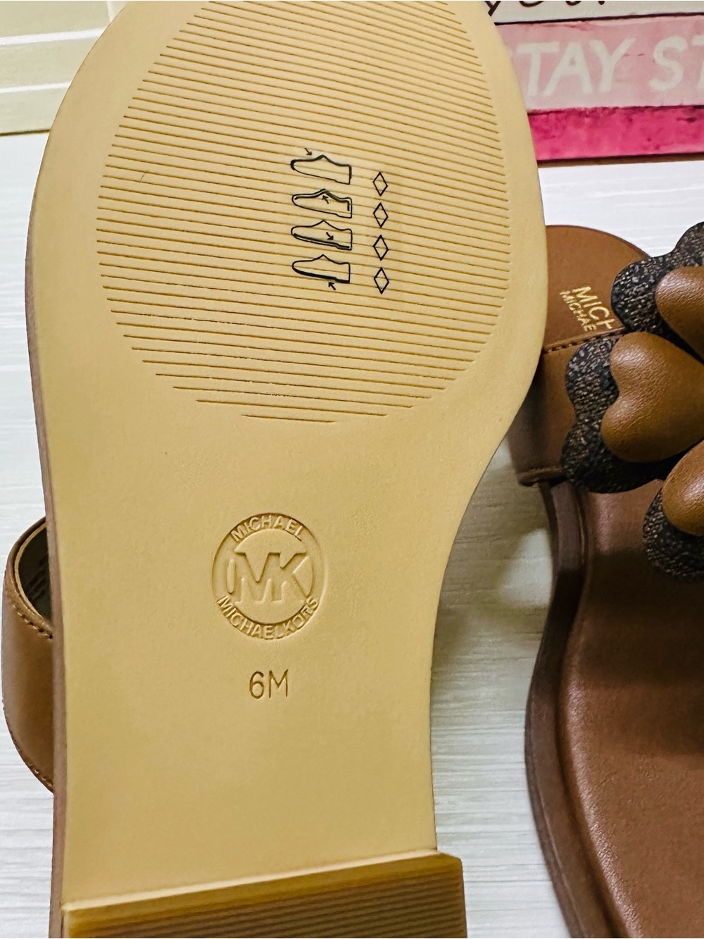 Michael Kors Callie Embellished Signature Logo Trim Thong Sandal - Picture 7 of 8